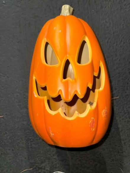 Photo of free Battery-lit large plastic pumpkin (1075 Valencia Avenue) #1