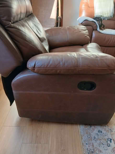 Photo of free Brown leather recliner (Stocksbridge S36) #3