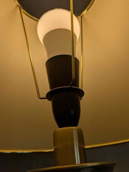 Photo of free Gold Standard Lamp with Cream Shade (Ulverley Green B92) #2