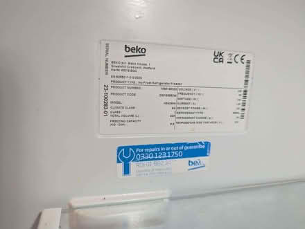 Photo of free Beko Fridge Freezer (Good condition) (Balham SW12) #3