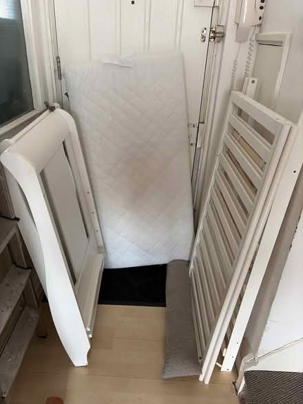 Photo of free Double bed, child cot/ extended bed and a glass table. (Homerton E9) #4