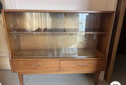 Photo of free Mid century wood and glass cabinet (Kentish Town NW1) #1