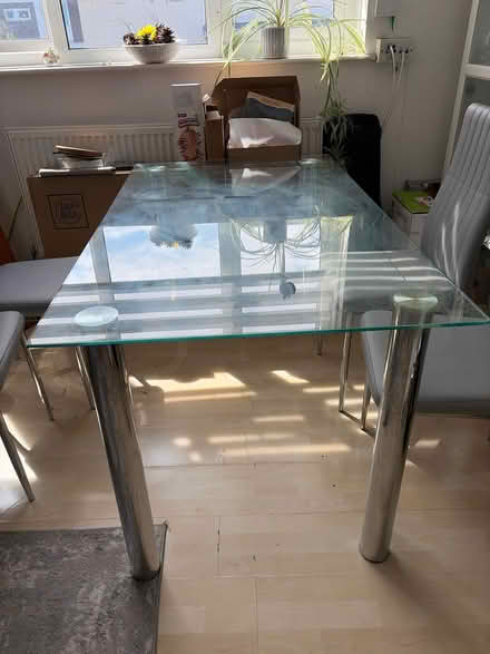 Photo of free Double bed, child cot/ extended bed and a glass table. (Homerton E9) #1