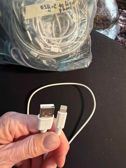 Photo of free Bag of USB-A to Lightning cables (Metuchen NJ) #2