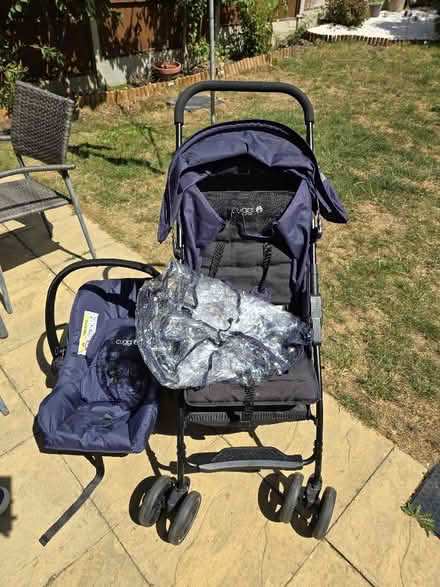 Photo of free baby stroller, rain cover and child car seat (Latton Bush CM18) #1