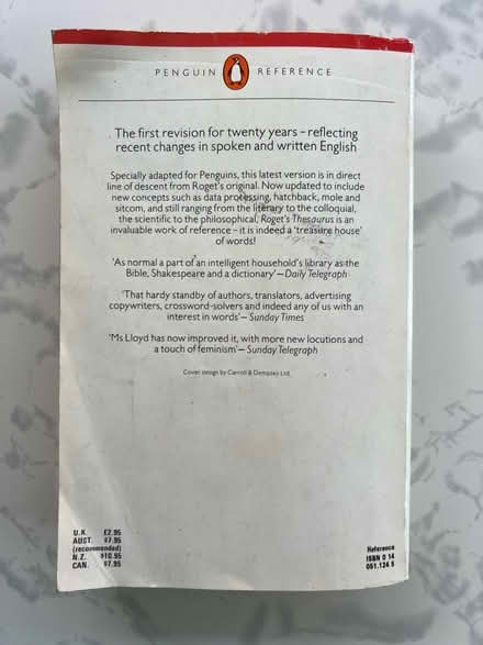 Photo of free Roget ’s thesaurus (Westbrook WA5) #2