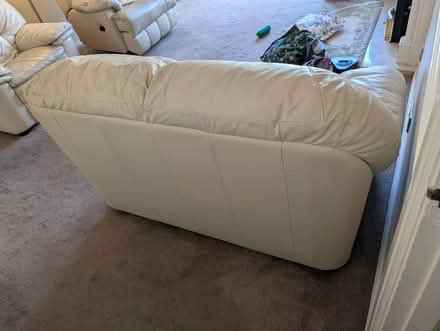 Photo of free Cream Leather Two Seater Sofa and Armchair (Ulverley Green B92) #4