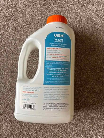 Photo of free Vax steam detergent 1 litre brand new (Welling DA7) #2