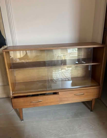 Photo of free Mid century wood and glass cabinet (Kentish Town NW1) #2