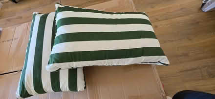 Photo of free Two Green and White Cushions (Rickmansworth WD3) #2