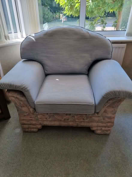 Photo of free Comfortable armchair reupholsterd (Glenleigh Park TN39) #1
