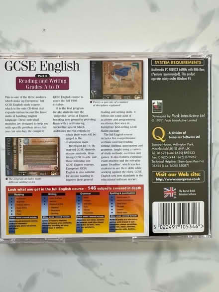Photo of free GCSE English PC CD (Westbrook WA5) #2