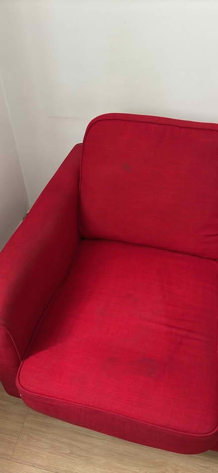 Photo of free Red 2 seat sofa (Great Horwood MK17) #3