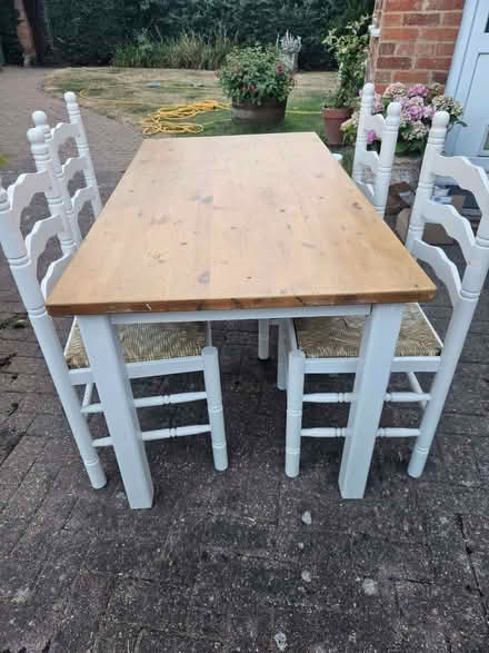 Photo of free Solid pine dining table & 4 chairs (Crowsley RG4) #2
