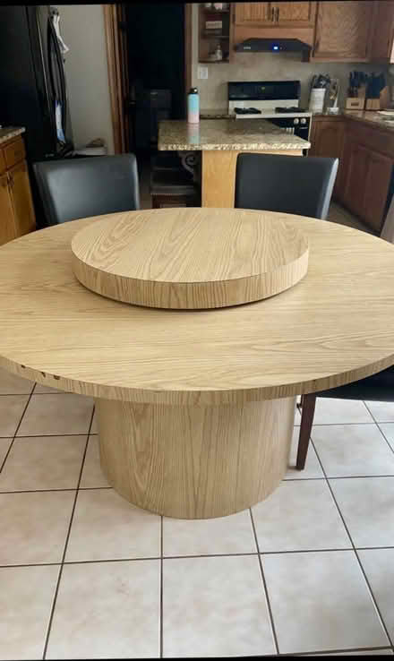 Photo of free Round 60”dining table/lazy Susan (Peachtree City) #1