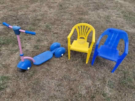 Photo of free Child's Scooter and 2 chairs (Crew Green SY5) #1