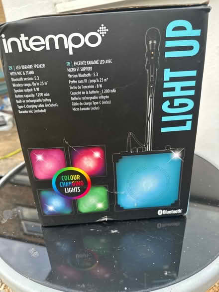 Photo of free Led karaoke speaker with mic (Waverley Road. SE187TJ) #3