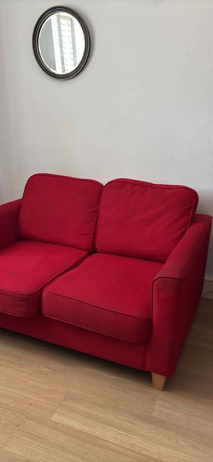 Photo of free Red 2 seat sofa (Great Horwood MK17) #2