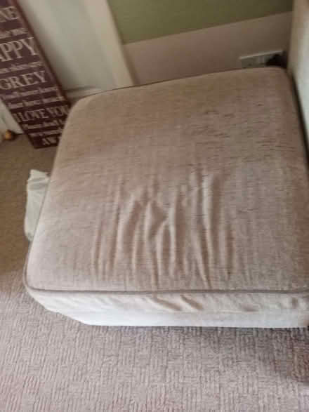 Photo of free Beige sofa & footstool (Spalding PE11) #3