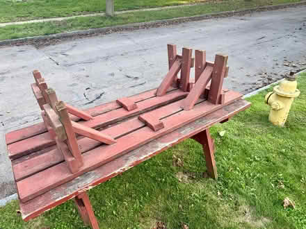 Photo of free picnic table and benches (Highland Park) #2