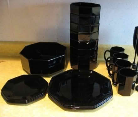 Photo of free Set of black dishware (Near Santana Row) #2