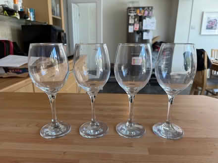 Photo of free Four wine glasses (Dean Row SK9) #1