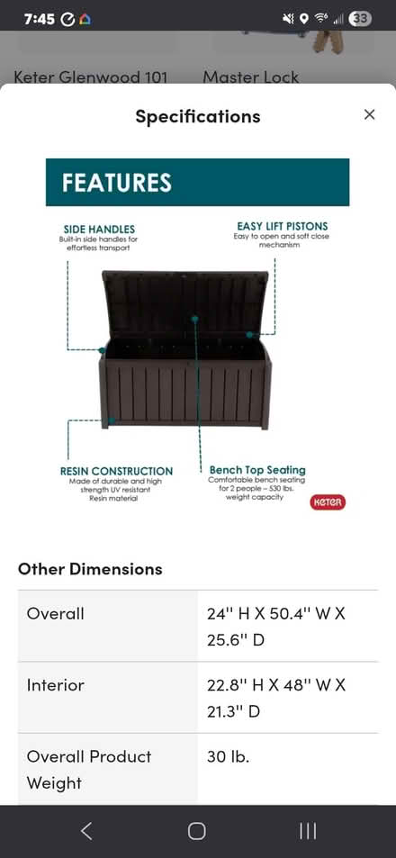 Photo of free Deck Box (West Forrester Dr. SunCity) #3