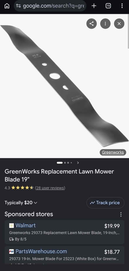 Photo of free New lawnmower blade (Aspen Hill) #1
