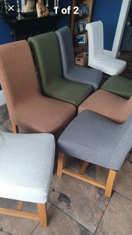 Photo of free 8 oak and leather dinning chairs (Aspatria Cumbria) #1