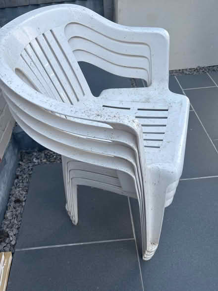 Photo of free 4 Plastic garden chairs (Rushwick WR2) #1