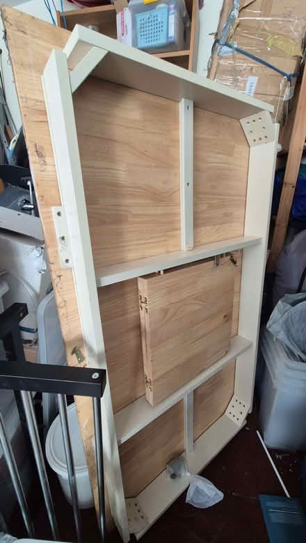 Photo of free Extending pine dining/kitchen table, natural top, white legs (Bare LA4) #2