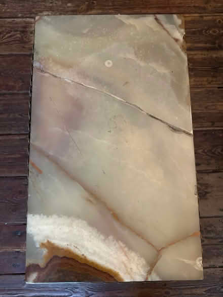 Photo of free Vintage gilt-brass onyx-top side table (cracked top) (islington N1) #1