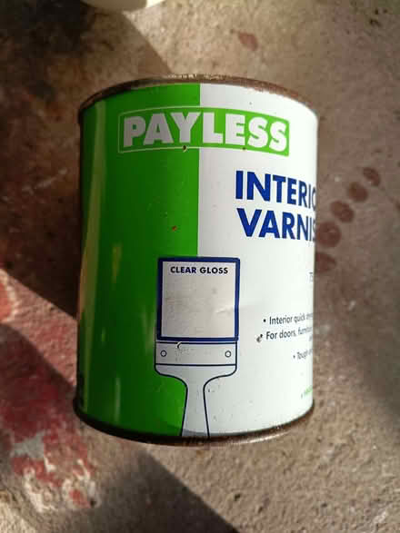 Photo of free Clear gloss furniture varnish (Sherrard's Green WR14) #1