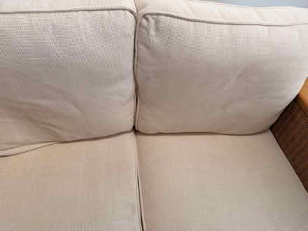 Photo of free 2 seater wicker and wood sofa (Anniesland, glasgow, G12) #3