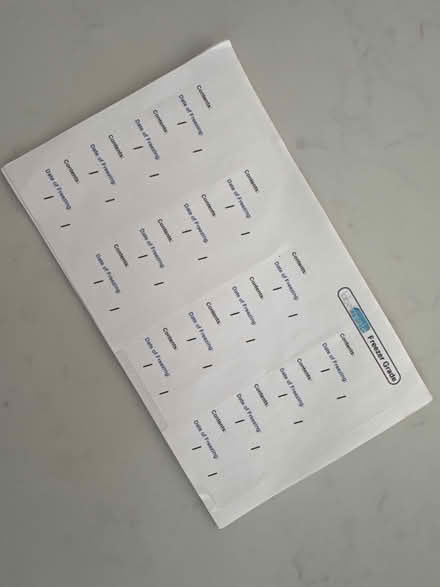 Photo of free 112 freezer stickers for meal prep (Whetstone N20) #1