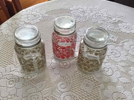 Photo of free 3 Patterned Storage Jars (Wallasey CH44) #1