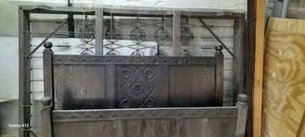Photo of free Dark oak carved traditional bedstead (Pinfarthings GL5) #1