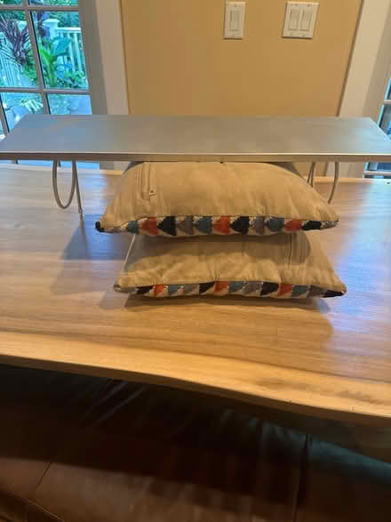 Photo of free 2 wall mount silver shelves (Winchester on Arlington line) #1