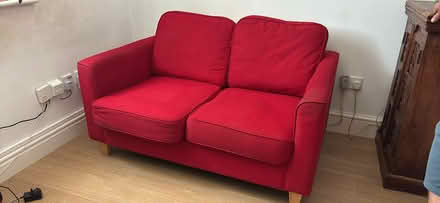 Photo of free Red 2 seat sofa (Great Horwood MK17) #1