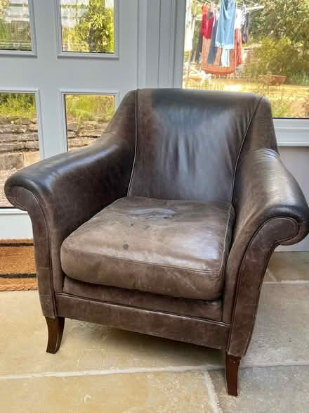 Photo of free Brown leather chair (Stamford PE9) #1