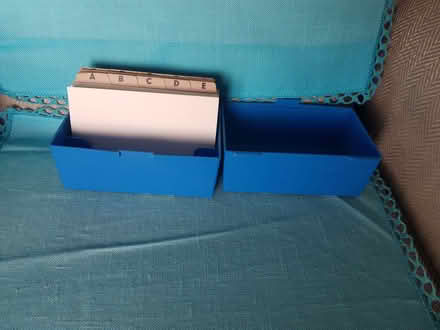 Photo of free Index box with cards & A-Z index cards (Kendal LA9) #2
