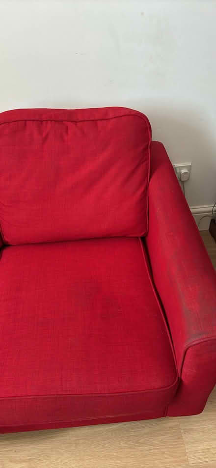Photo of free Red 2 seat sofa (Great Horwood MK17) #4