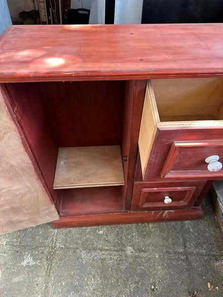 Photo of free Small wooden cabinet with cupboard & 3 drawers (islington N1) #2