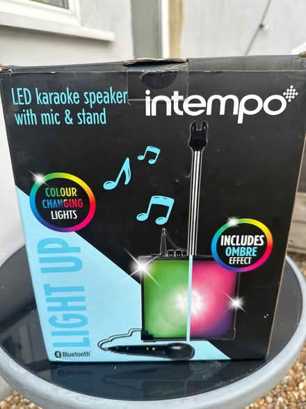 Photo of free Led karaoke speaker with mic (Waverley Road. SE187TJ) #1