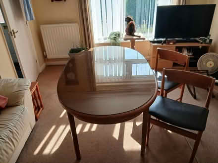Photo of free Oval wooden dining table (Lowton. Nr. Wigan WA3) #2