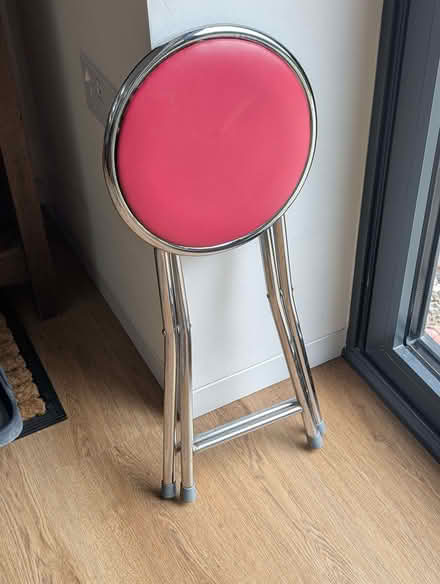 Photo of free IKEA Fold-up Red & Chrome Stool (Mold CH7) #1