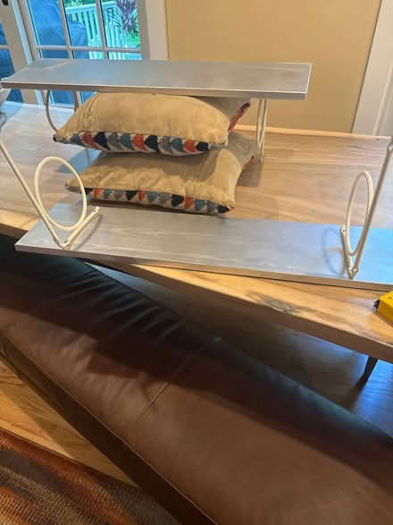 Photo of free 2 wall mount silver shelves (Winchester on Arlington line) #2
