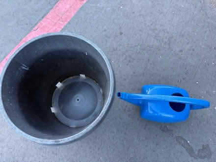 Photo of free 15-gal planter pot & watering can (1075 Valencia Avenue) #2