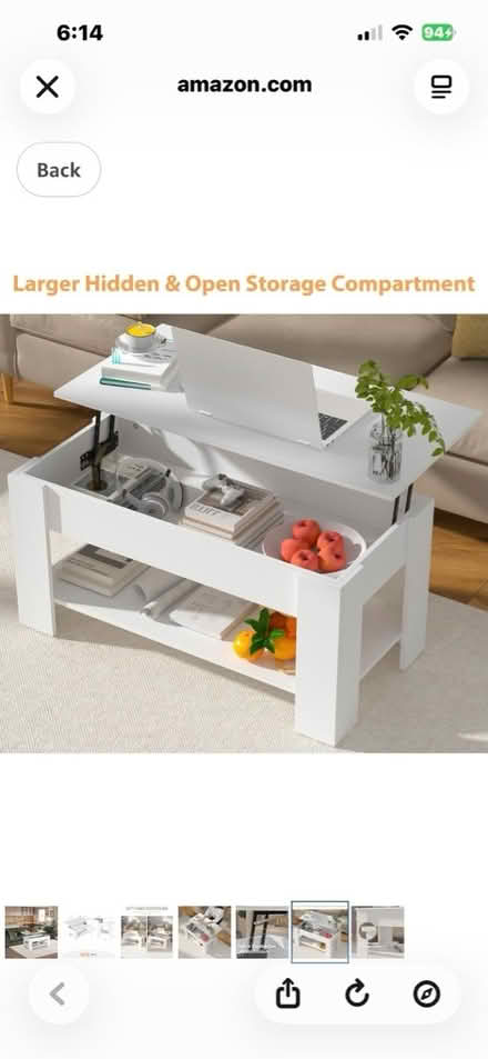 Photo of free Partly assembled lift top table (Green Mountain) #1