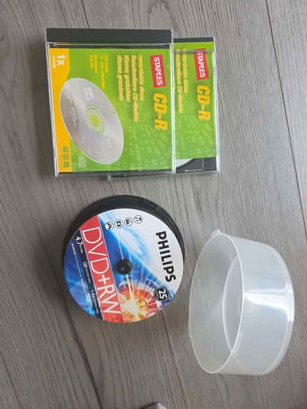 Photo of free 25 DVD+RW discs & 2 CD-R discs (Thomas Mills High School IP13) #1
